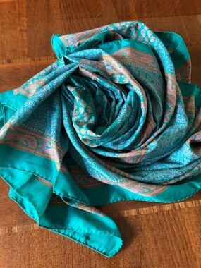 Teal Paisley Lightweight Women’s Scarf 44” x 44”
